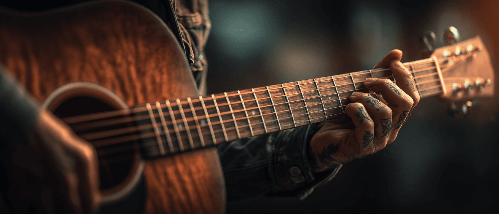 Artist playing acoustic guitar
